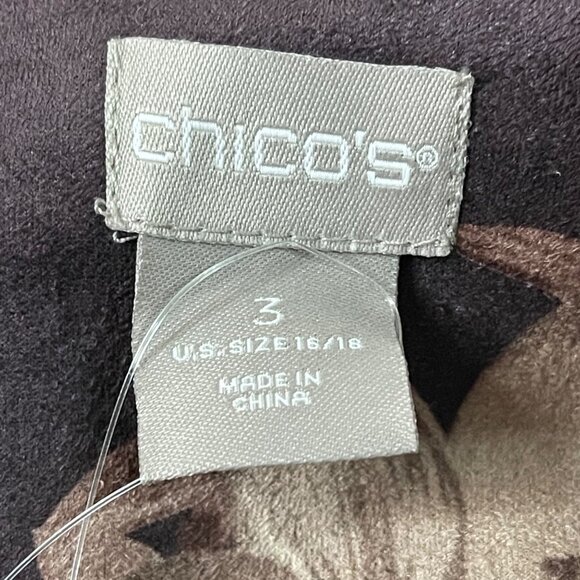 Chico's Sueded Floral Moto Jacket Size 3 (16/18), New - Picture 10 of 16